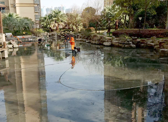 饶阳景观池淤泥清理